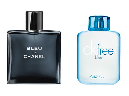 <i>Ck Free Blue $69, 50ml; Bleu de Chanel $132, 100ml</i>