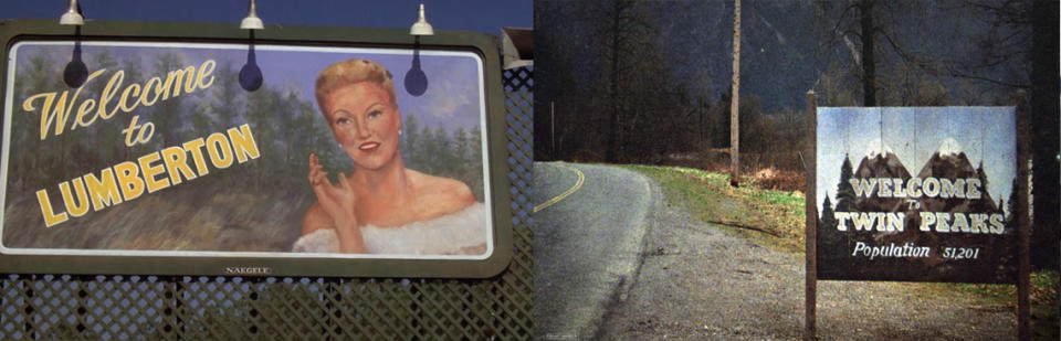 The "Welcome"signs from Blue Velvet and Twin Peaks.