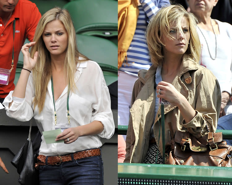 <b>Brooklyn Decker at Wimbledon 2009 (left) and 2011 (right) </b><br><br>Andy Roddick's model/actress girlfriend has graced the cover of <i>Sports Illustrated</i>, but she's notably more covered up at Wimbledon. She's opted for a casual look in 2009 - but looks remarkably more dressed up in 2011. Love the shorter 'do...<br><br>© Rex