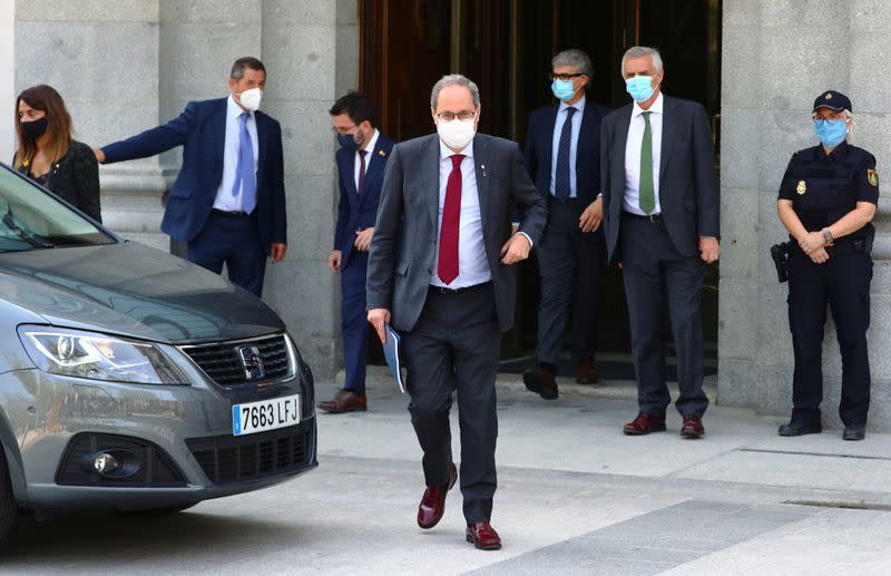 Catalonia's regional leader Quim Torra attends Spain's Supreme Court session in Madrid