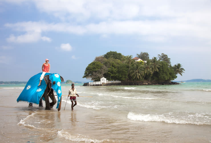 Although guests can wade to their exclusive Taprobane Island hideaway from the shores of Sri Lanka, it's more fun to ride in on an elephant.