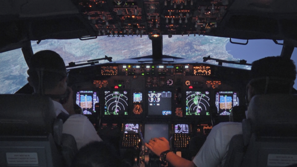 Inside a CGI-created Boeing 737 Max aircraft, as seen in 'Downfall: The Case Against Boeing'
