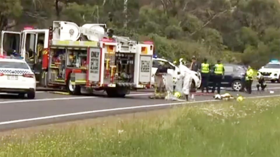 Royce Hart's car accident, pictured here in Hobart.