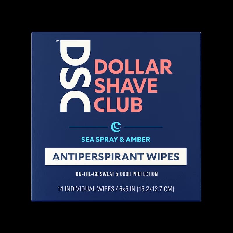 Dollar Shave Club Antiperspirant Wipes; best body wipes, body and face wipes