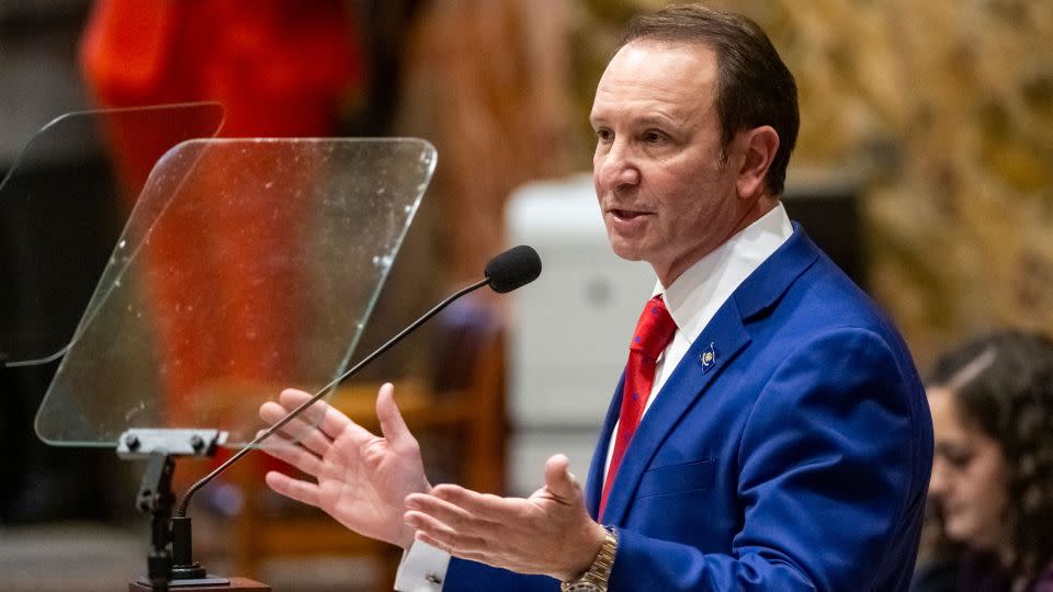 Gov. Jeff Landry speaks Monday during the start of a special legislative session in Baton Rouge, Louisiana. - Michael Johnson/Pool/The Advocate/AP
