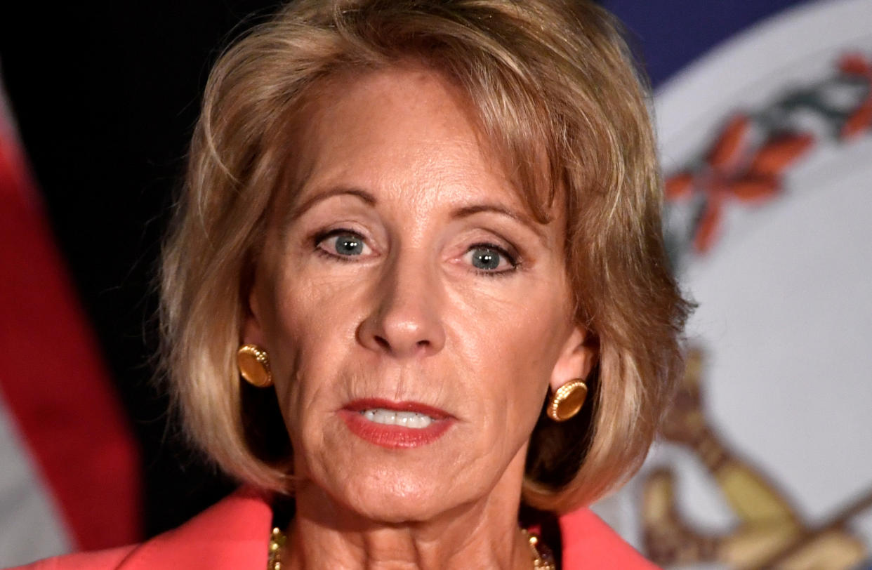 Education Secretary Betsy DeVos said the process for addressing college sexual assault must be "fair and impartial." (Photo: Mike Theiler / Reuters)