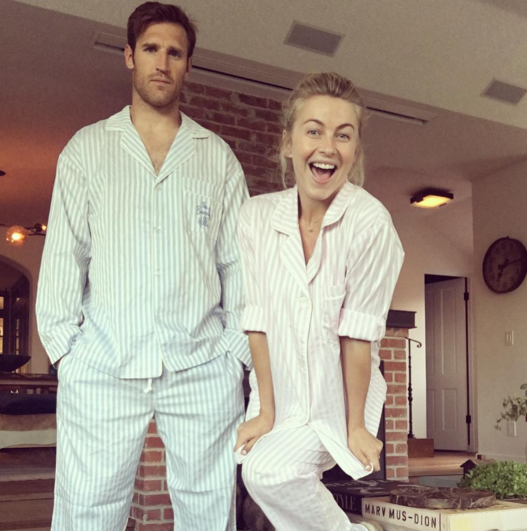 <p>“Brooks: ‘I’m trying to be a badass hockey player and you’re making me take a picture in matching pajamas!’ Me: ‘yup!’” wrote the <i>Dancing With the Stars</i> alum with hashtags, including #cornylikefritos. <i>(Photo: <a href="https://www.instagram.com/p/BFsVkGbif7w/" rel="nofollow noopener" target="_blank" data-ylk="slk:Instagram;elm:context_link;itc:0;sec:content-canvas" class="link ">Instagram</a>) </i><br></p>