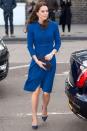 <p>Middleton wears a blue belted coatdress by Eponine, suede navy heels, suede clutch and pendant earrings while visiting the<br><br><br><br><br><br><br><br><br><br><br><br><br><br><br><br><br><br><br><br><br><br><br>Anna Freud Centre's Early Years Parenting Unit in Holloway, north London.<br></p>