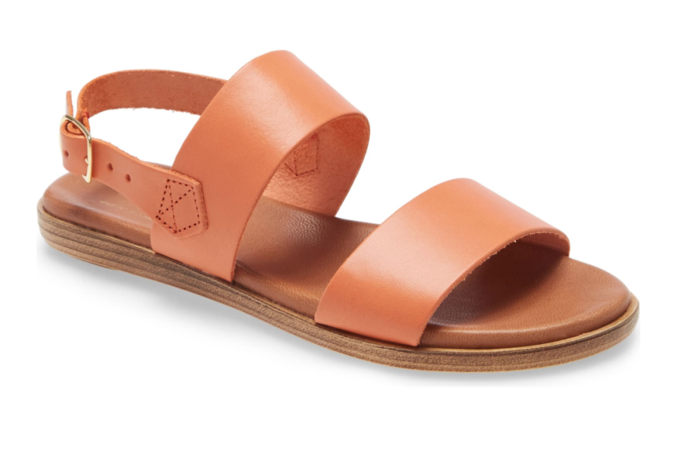 Bos. & Co. Vikki Quarter Strap Sandal in Orange Leather