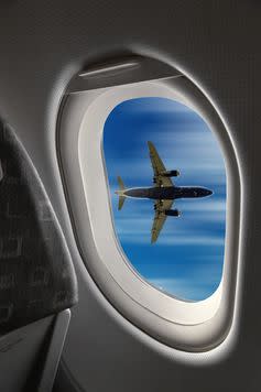 <span class="caption">An unlikely occurrence.</span> <span class="attribution"><a class="link " href="https://www.shutterstock.com/image-photo/view-airplane-window-onto-another-plane-292539140?src=XNj253bOHUD2RdbNH-juiw-1-59" rel="nofollow noopener" target="_blank" data-ylk="slk:Shutterstock;elm:context_link;itc:0;sec:content-canvas">Shutterstock</a></span>