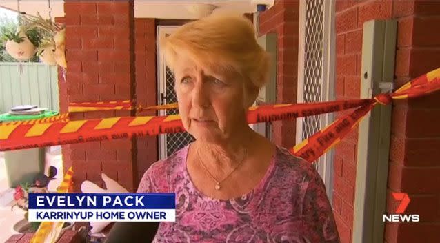 The homeowner Evelyn Pack was left devastated. Source: 7 News