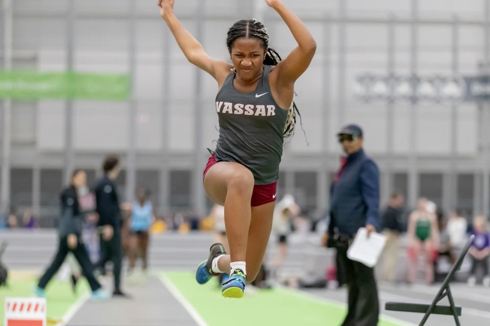 Vassar College sophomore Jahmilia Dennis competed at the NCAA Div. 3 track and field championships. Dennis placed tenth. PHOTO PROVIDED