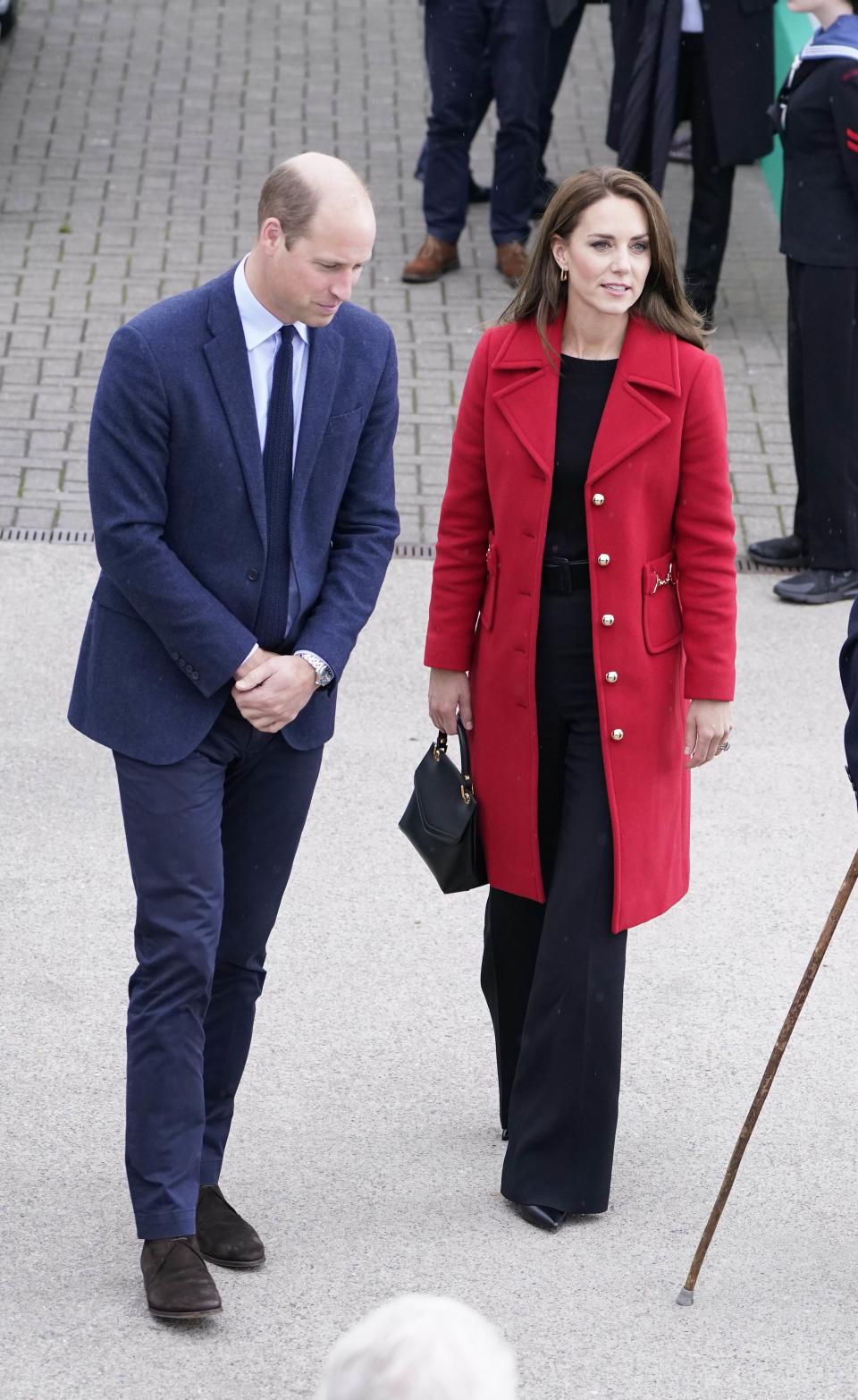 The Prince and Princess of Wales during a visit to the RNLI Holyhead Lifeboat Station, in Holyhead, Wales, where they are meeting crew, volunteers and some of those who have been supported by their local unit. Holyhead is one of the three oldest lifeboat stations on the Welsh coast and has a remarkable history of bravery, having received 70 awards for gallantry. Picture date: Tuesday September 27, 2022. (Photo by Danny Lawson/PA Images via Getty Images)