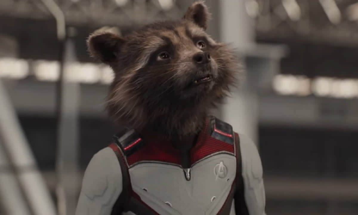 Rocket Raccoon, voiced by Bradley Cooper, in "Avengers: Endgame"<p>Marvel Studios</p>