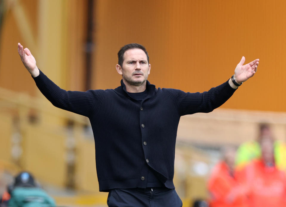 WOLVERHAMPTON, ENGLAND - APRIL 08: Frank Lampard, manager of Chelsea FC during the Premier League match between Wolverhampton Wanderers and Chelsea FC at Molineux on April 08, 2023 in Wolverhampton, England. (Photo by Eddie Keogh/Getty Images)