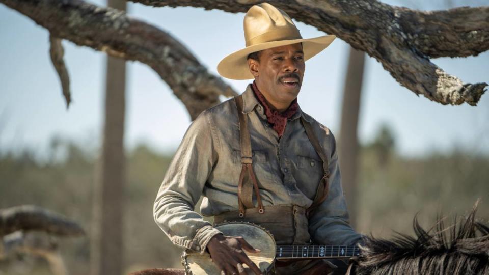 Colman Domingo playing an instrument