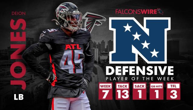 Falcons LB Deion Jones wins NFC Defensive Player of the Week