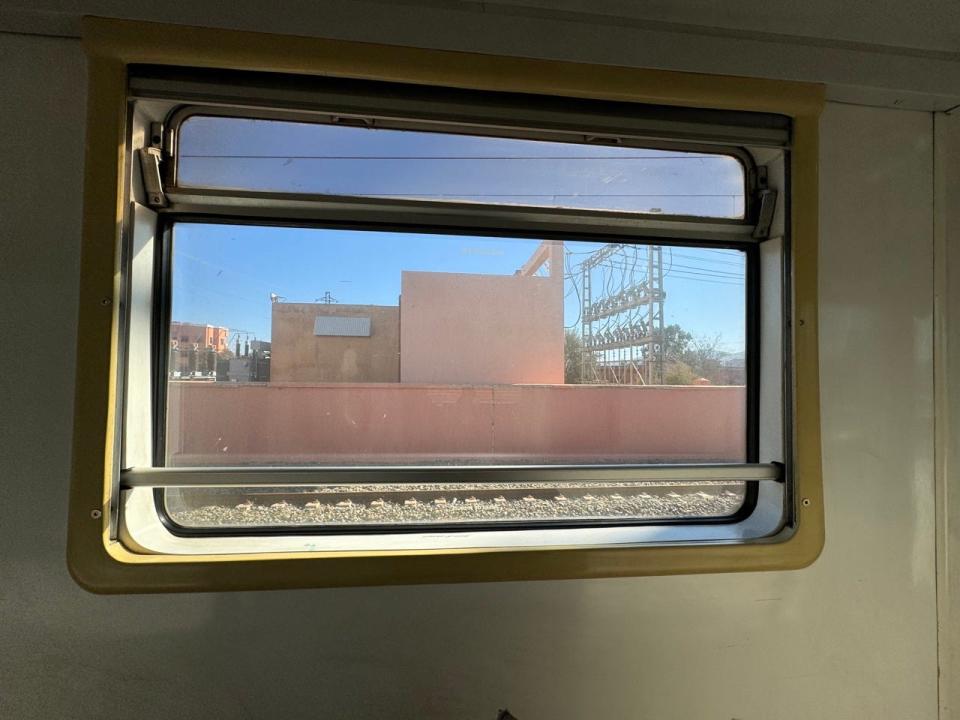 View from window in train car