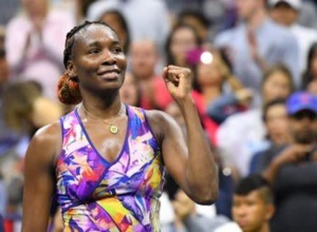 Venus Williams of the USA after beating Laura Siegemund of Germany on day six of the 2016 U.S. Open tennis tournament at USTA Billie Jean King National Tennis Center. Mandatory Credit: Robert Deutsch-USA TODAY Sports