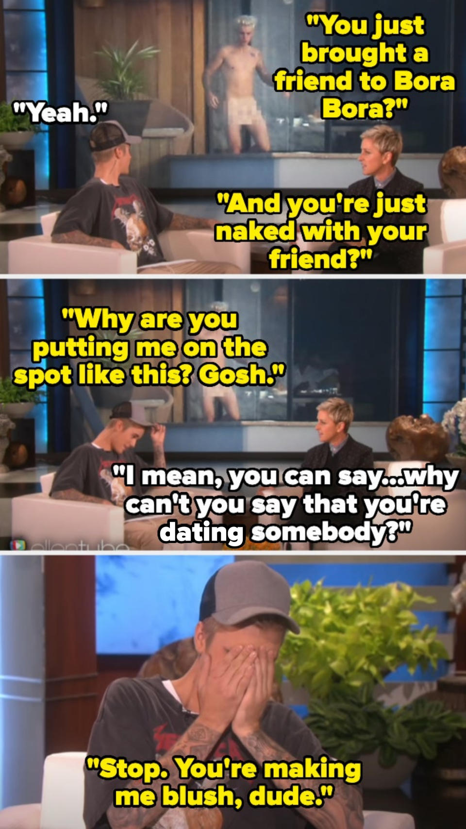 Justin Bieber on "Ellen"