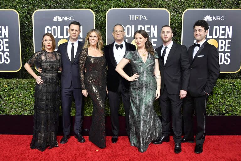 Samantha Bryant, Colin Hanks, Rita Wilson, Tom Hanks, Elizabeth Ann Hanks, Chet Hanks y Truman Theodore Hanks