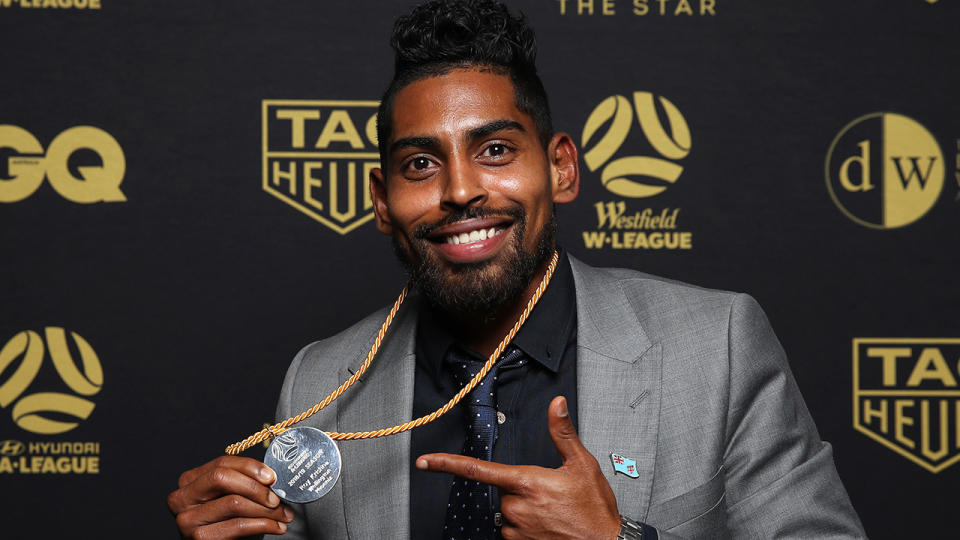 Wellington Phoenix’s Roy Krishna won the Johnny Warren Medal. (Getty Images)