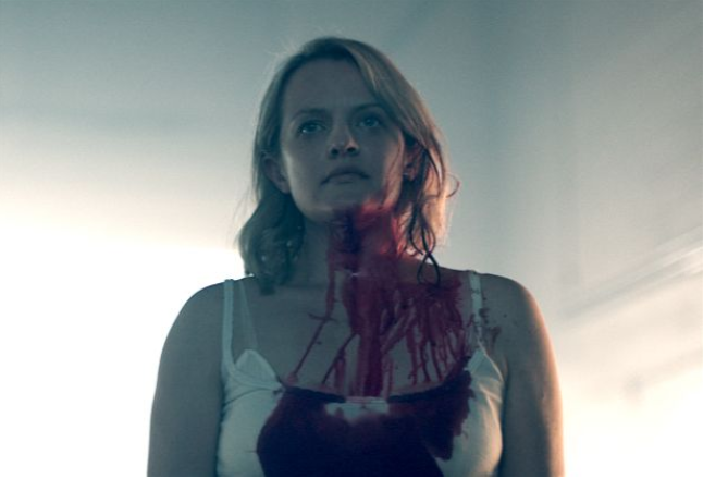 It seems there will be a lot of blood spilled this season as Elisabeth Moss returns as Offred. Source: Hulu