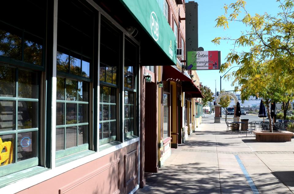 An image showing several small mom and pop shops lining Victorian Plaza in downtown Sparks on Friday, Oct. 24. A group of local business owners, known as 39 North Downtown, hope to revitalize Sparks and attract new businesses to the area.