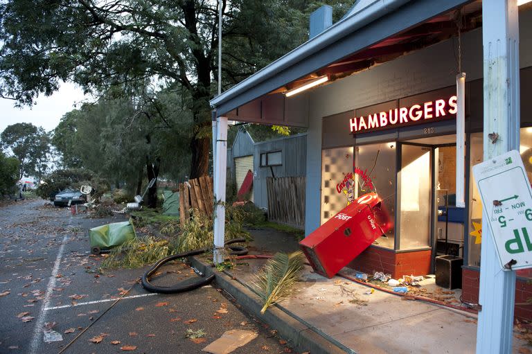 A tornado hits Erinsborough in Neighbours. Photo: Network 10