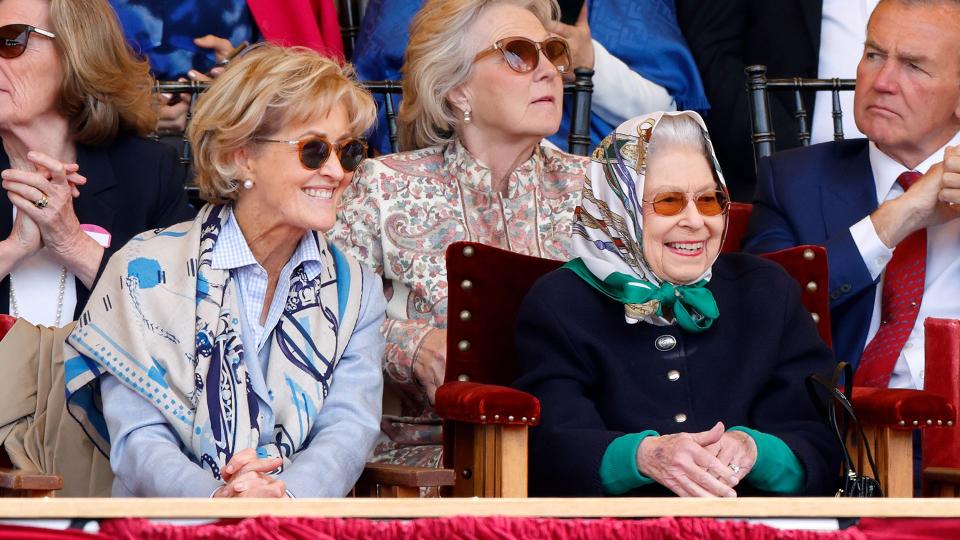 Penny Knatchbull and Queen Elizabeth II at Royal Windsor Horse Show