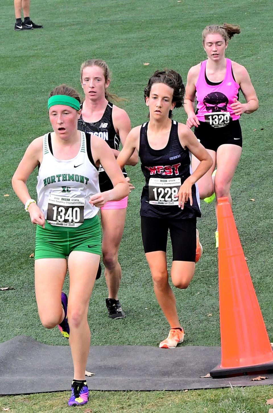 Evelyn Prodoehl (1228) of Lakota West placed fifth in the Division I girls race at the OHSAA state cross-country championships, Nov. 5, 2022.