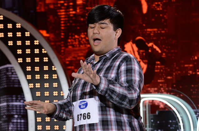 Adam Sanders in Season 12 of <em>American Idol</em>. (Photo: Fox)