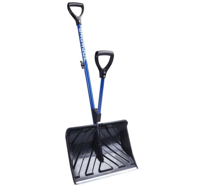 Snow Joe18-Inch Shovelution Strain-Reducing Snow Shovel. Image via Amazon.