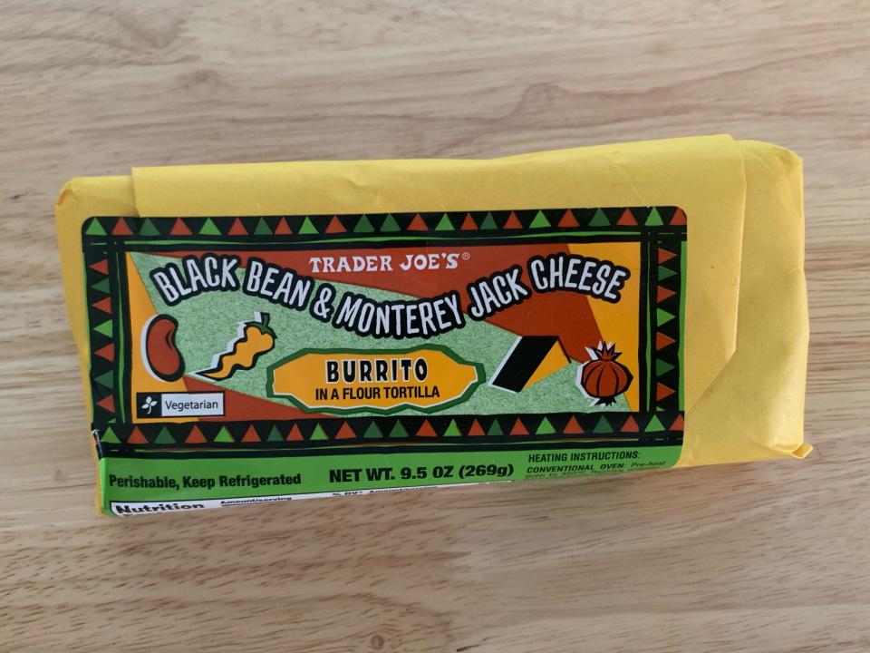 trader joes black bean and cheese burrito