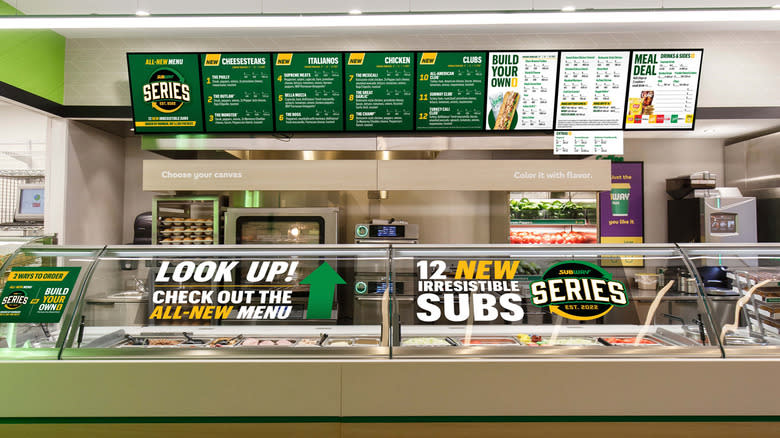 Subway series menu board