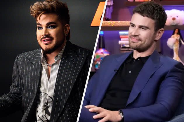 (L-R) Adam Lambert and Theo James