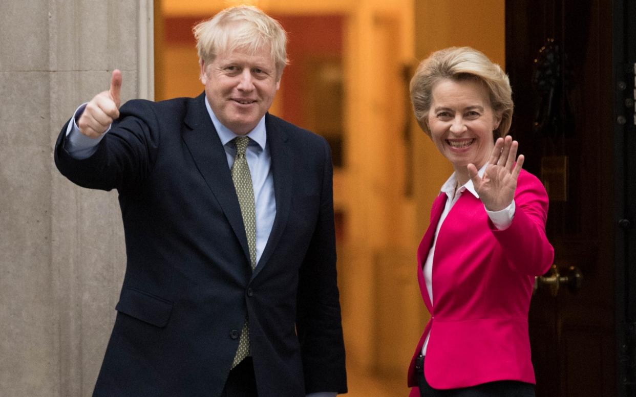 Prime Minister Boris Johnson greets EU Commission president Ursula von der Leyen ahead of a meeting in Downing Street, London. PA Photo. Picture date: Wednesday January 8, 2020. See PA story POLITICS Brexit. Photo credit should read: Stefan Rousseau/PA Wire -  PA/Stefan Rousseau