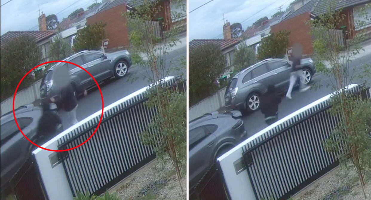 CCTV footgage from NSW Police showing Melbourne man being targeted and shot outside his home in Altona North. 