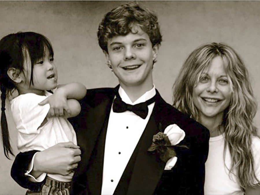 <p>Jack Quaid/Instagram</p> Daisy Ryan, Jack Quaid and Meg Ryan. 