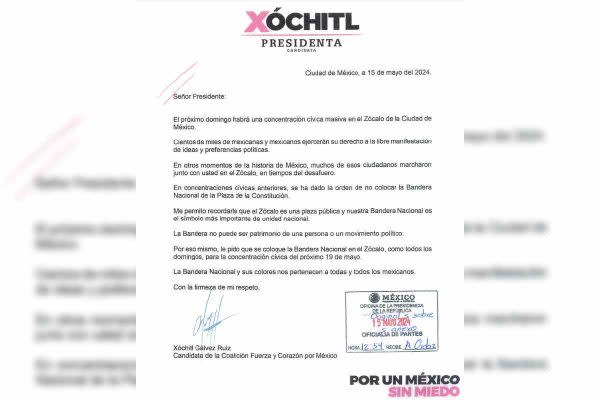 carta xochitl galvez