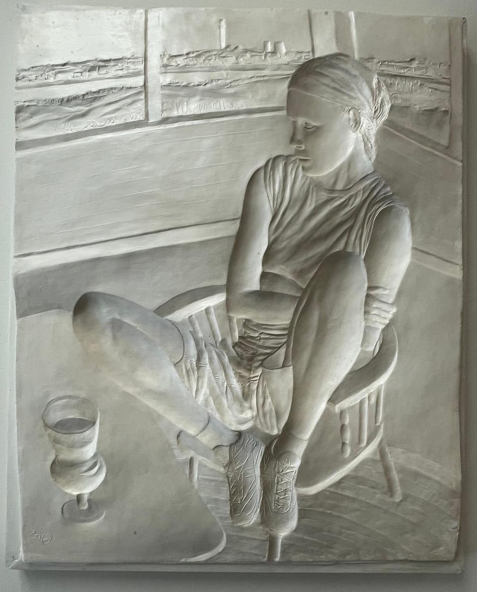 "Pilgrim Heights" is a study in relief of gender identity and is part of Richard Perry's exhibit at the Cape Cod Museum of Art in Dennis.