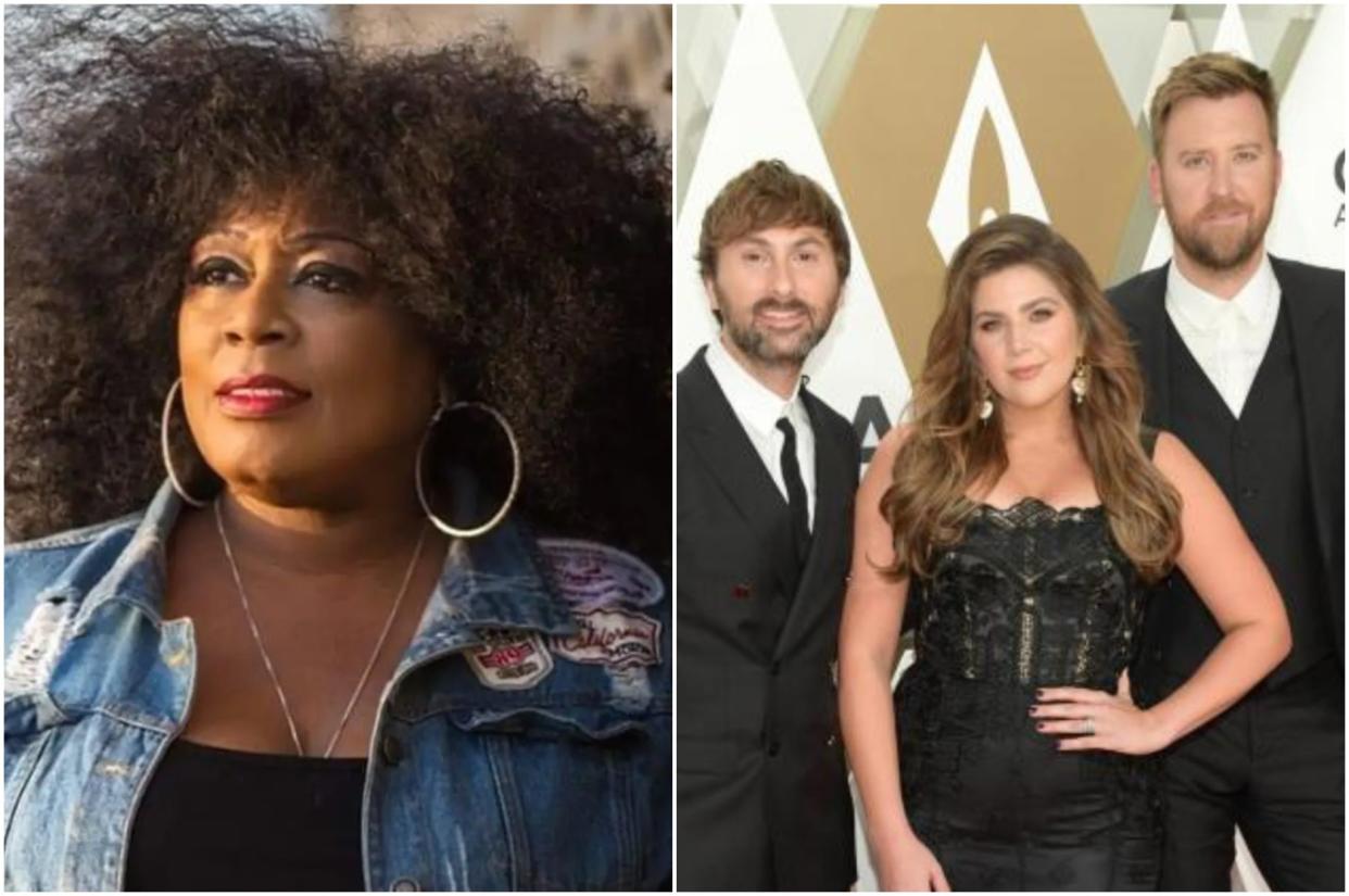 Lady A (left) is battling with the country group formerly known as Lady Antebellum: Twitter/Getty