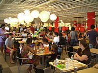 The cafeteria of the Ikea store in Red Hook, Brooklyn, NY.