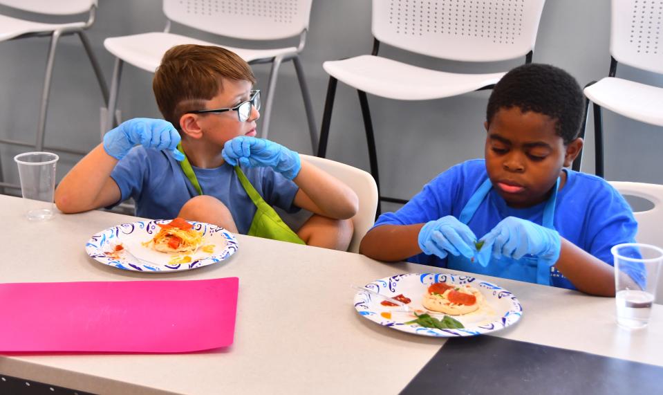 Children participated in the Cooking with Color cooking class at the Evans Community Center.