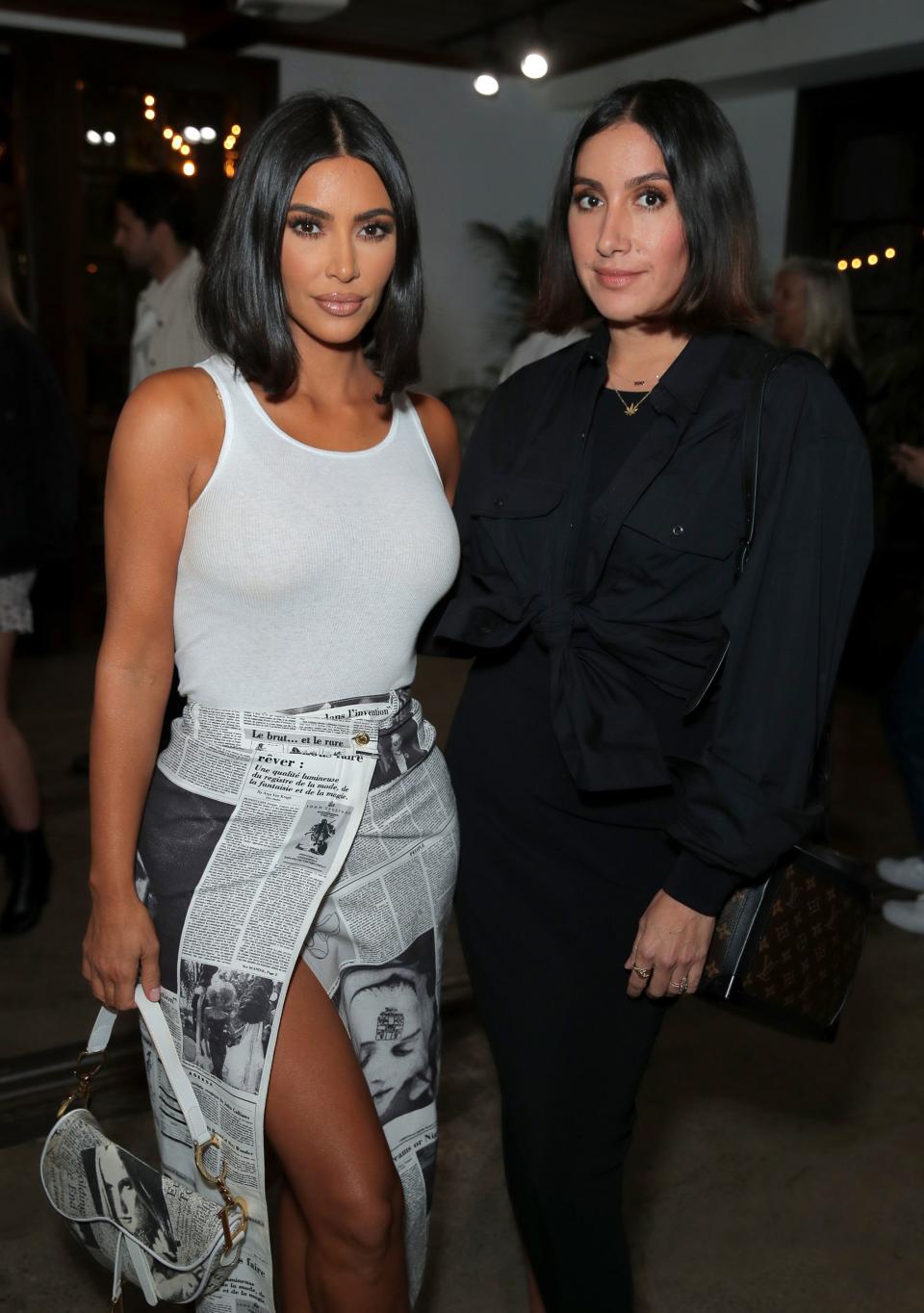 <h1 class="title">Kim Kardashian West and Jen Atkin</h1><cite class="credit">Photo: Chelsea Lauren for Shutterstock, Courtesy of Levi's & WARDROBE.NYC</cite>