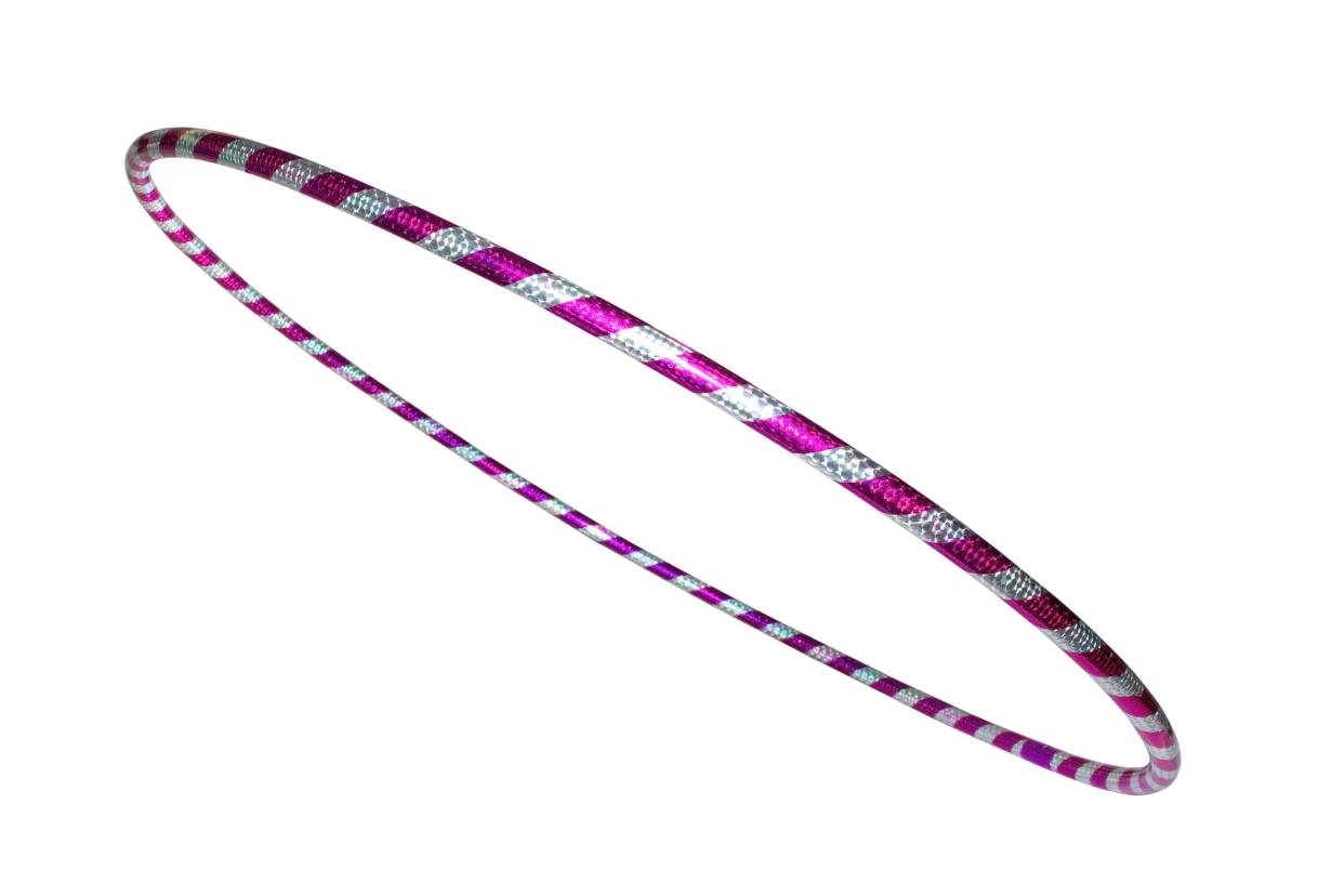Pink striped hula-hoop