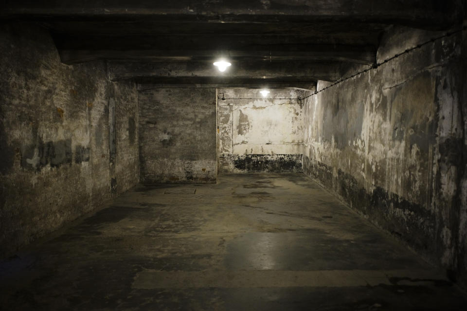 A view inside gas chamber one at the former Nazi death camp of Auschwitz I in Oswiecim, Poland, Sunday, Dec. 8, 2019. On Jan. 27, 1945, the Soviet Red Army liberated the Auschwitz death camp in German-occupied Poland. The commemorations for the victims of the Holocaust at the International Holocaust Remembrance Day, marking the liberation of Auschwitz-Birkenau on Jan. 27, 1945, will be mostly online in 2021 due to the coronavirus pandemic. (AP Photo/Markus Schreiber)