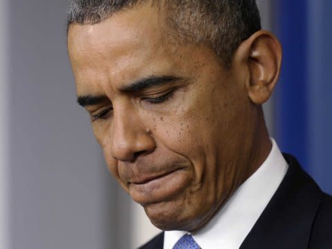 Barack Obama sad shutdown