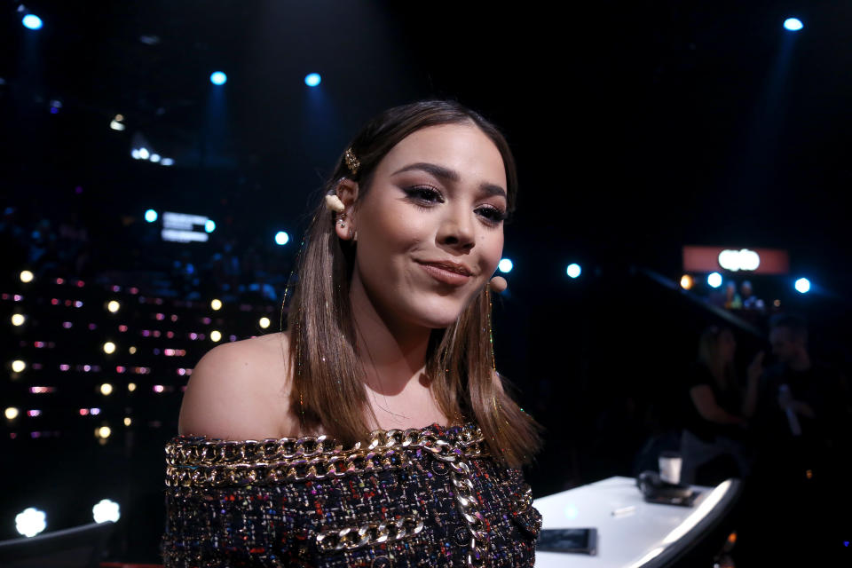 MEXICO CITY, MEXICO - FEBRUARY 09: Danna Paola attends the concert of the reality show La Academia at Azteca Tlalpan on February 9, 2020 in Mexico City, Mexico. (Photo by Adrián Monroy/Medios y Media/Getty Images)