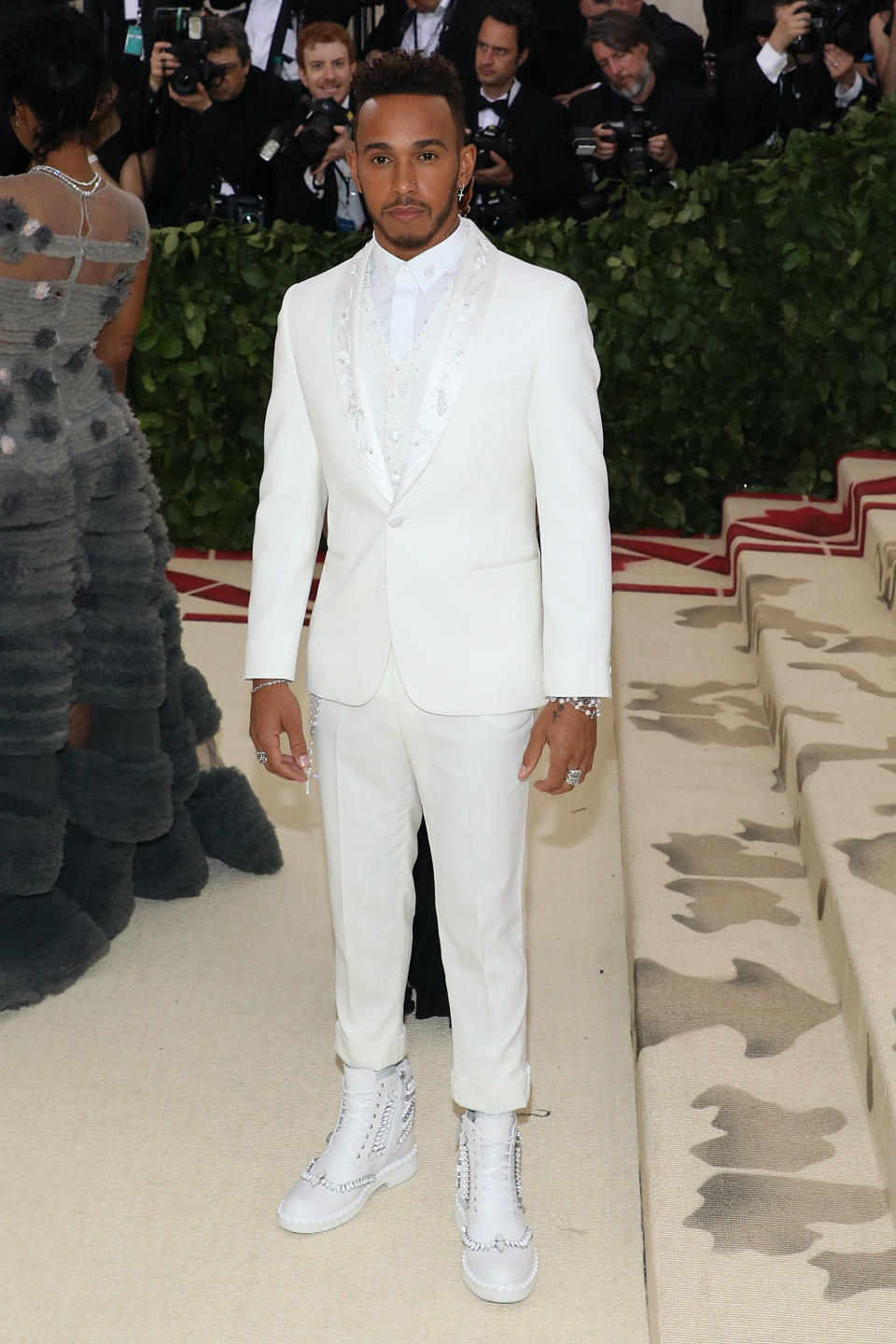 <h1 class="title">Lewis Hamilton in Tommy Hilfiger and Loriblu shoes</h1><cite class="credit">Photo: Getty Images</cite>